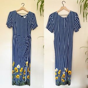 Vintage Gingham Sunflower Dress